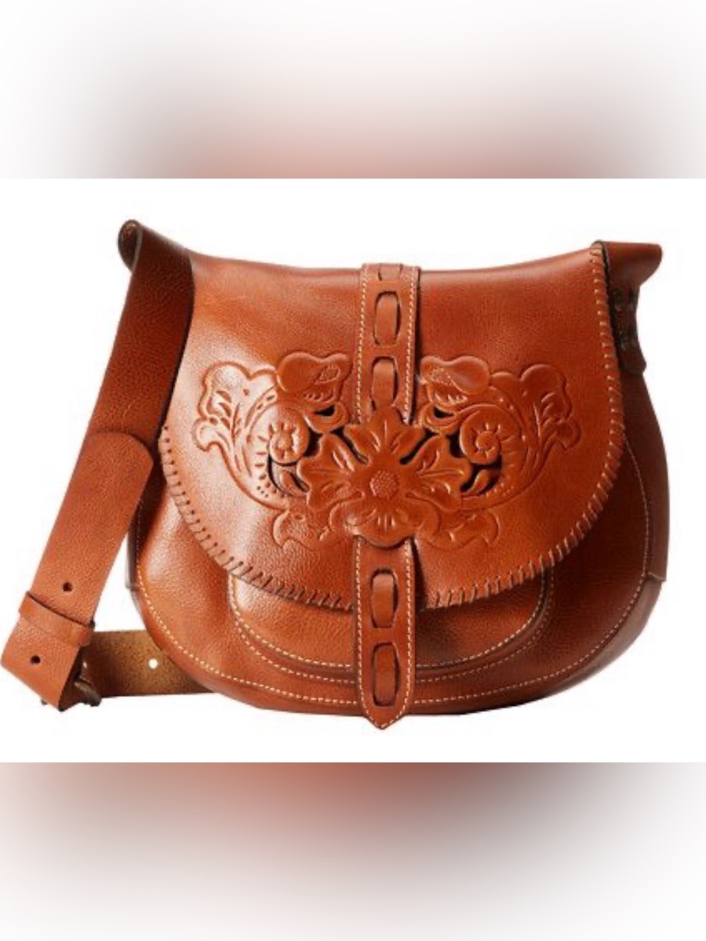 PATRICIA NASH Floral Tooled Leather Saddle Handbag/Crossbody!! - Picture 12 of 12